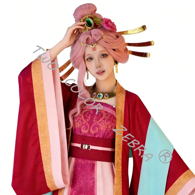 A;3:v,7'd/The Apothecary Diaries Gyokuyou Cosplay Costume Robe Hanfu Rose Ensemble Complet Vêtements de Jeu de Rôle Impérial Yuye Hw.3:v,6/