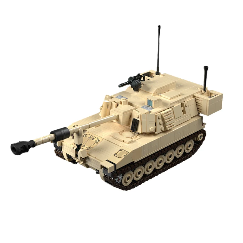 M109 Self-Propelled Howitzer Model MOC Building Bricks War Equipment Modular Technology Gifts Holiday Assemble Children Toy Suit