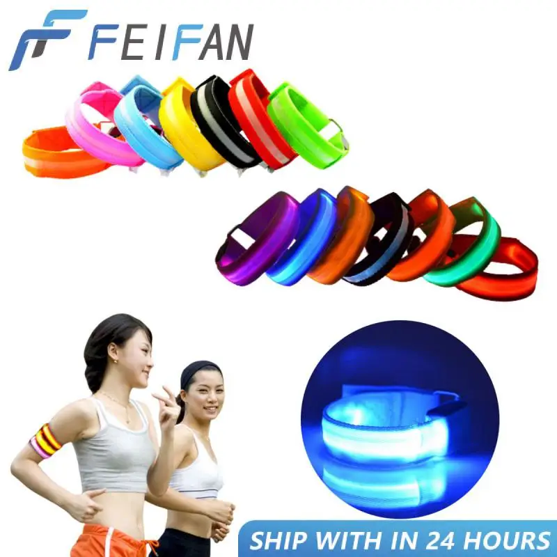 Night Running Armband LED Light Outdoor Sports USB Rechargeable Safety Belt Arm Leg Warning Wristband Cycling Bike Bicycle Light