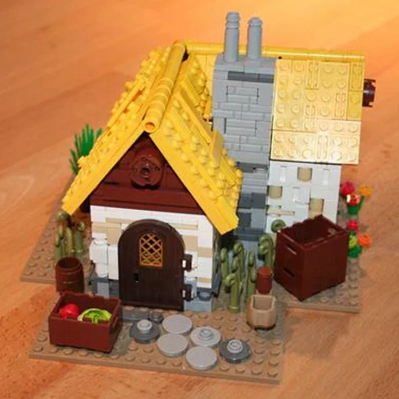 Street View Model Moc Bouwstenen Stad Middeleeuwse Boerderij Technologie Modulaire Blokken Geschenken Kerst Speelgoed DIY Sets Montage