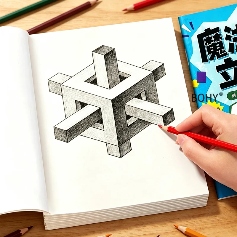 1 Creative Contradiction Space Copy Album 16 Pages of Themed Art Drawings Cultivate Enlighten Visual Creativity for Young People