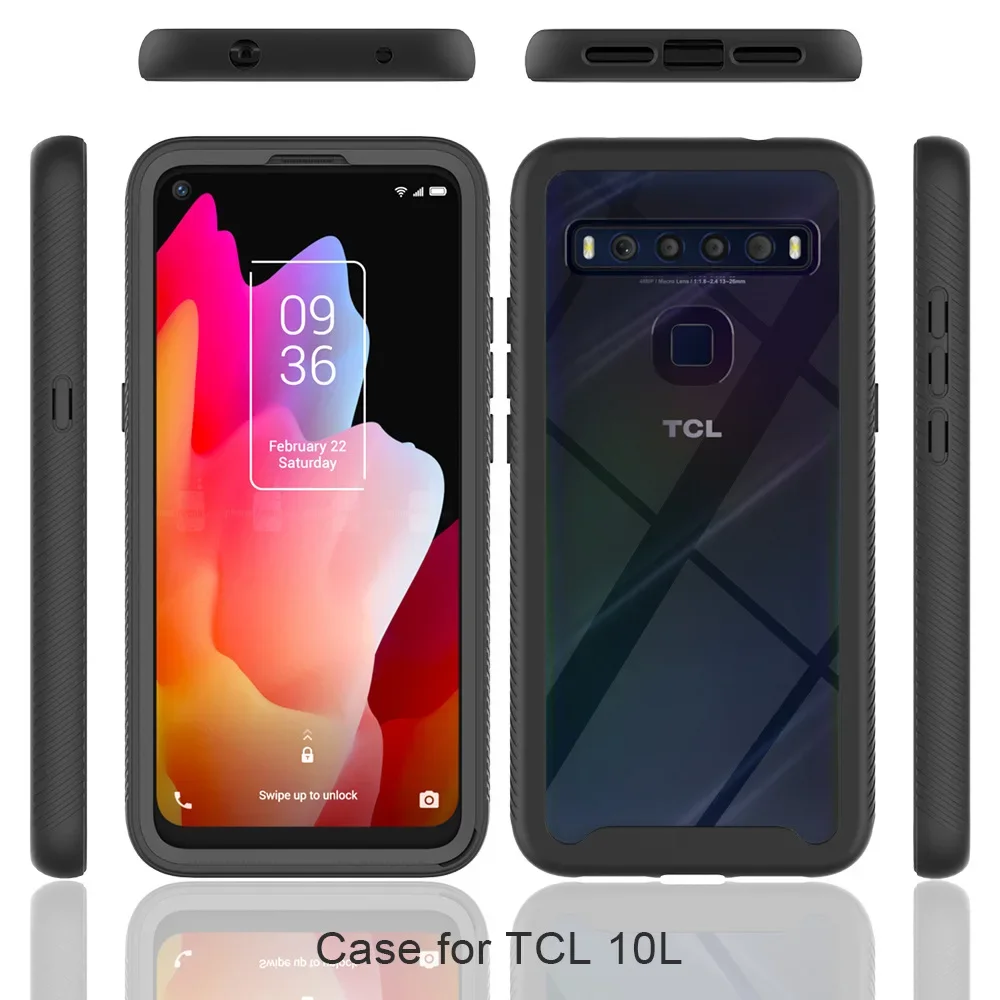 Rugged Hybrid TPU/PC Phone Case For TCL 10L Fundas Capa Two Layer Structure Shockproof Crystal Clear Shell Cover For TCL 10 L