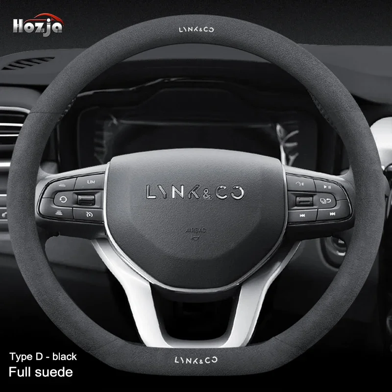 

Leather Car Steering Wheel Cover for LYNK&CO 03+ 01 09 03 2022 2023 2024 2025 Breathable Non-slip Car-styling Auto Accessories