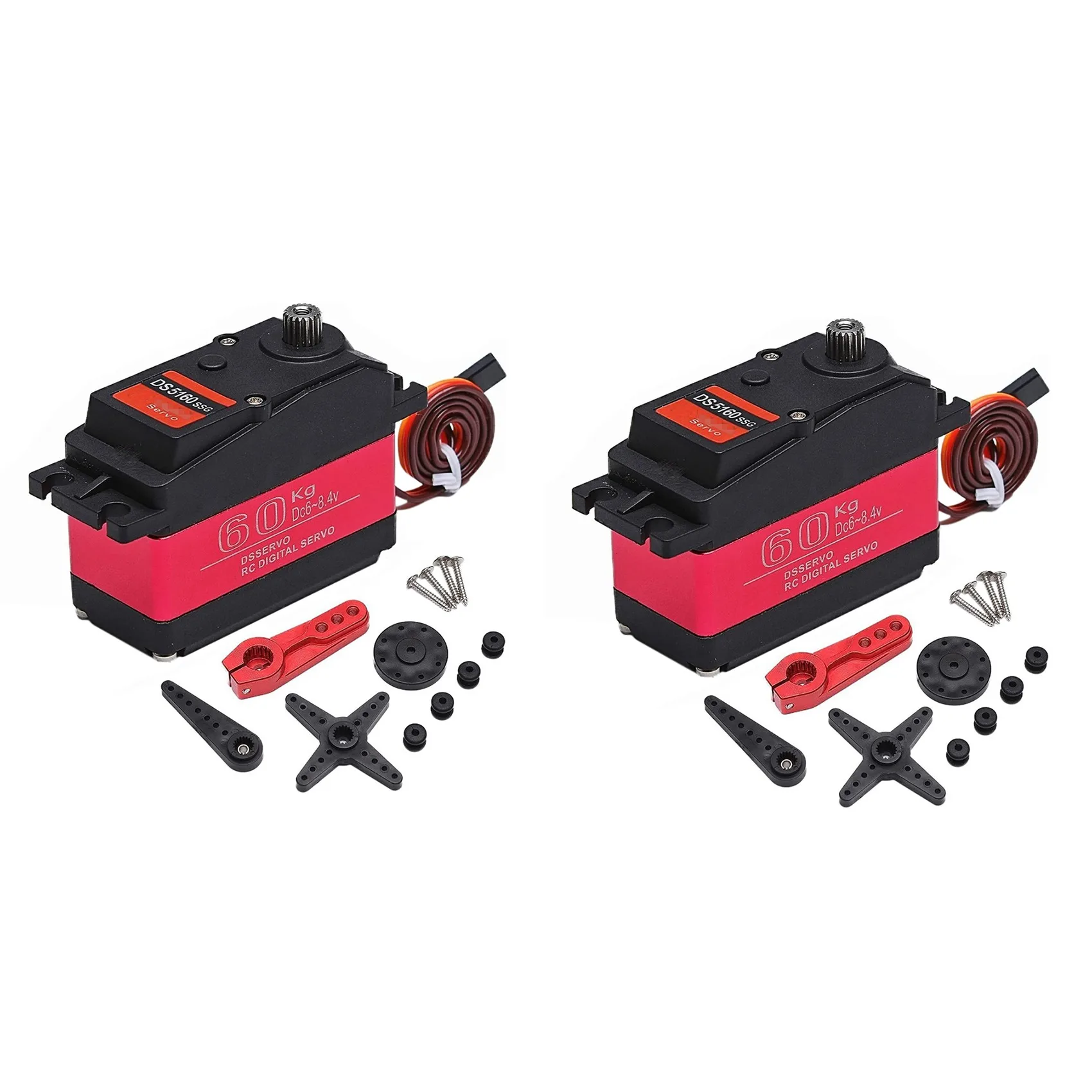 A04F-2X couple élevé étanche 60Kg 180 °   Servo numérique à engrenage métallique DS5160, pour voiture Robot RC 1/6 Axial SCX6 1/5 Redcat HPI Baja