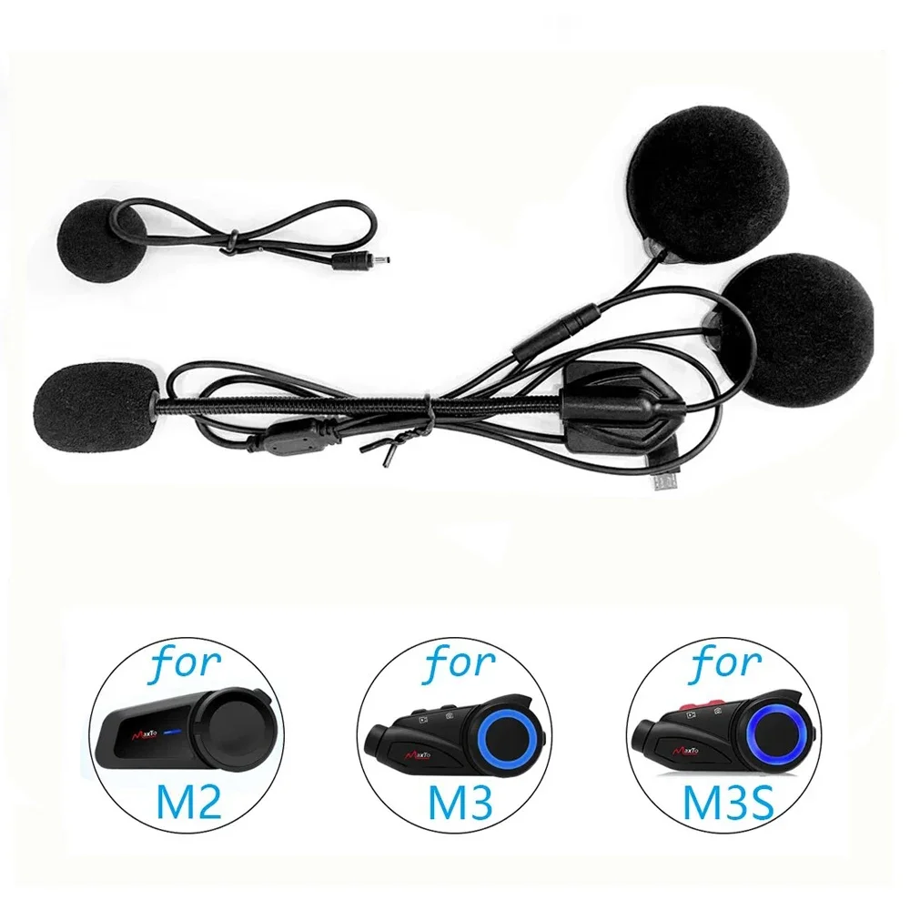 

For Maxto M2 M2C M3 M3S Accessories Headphone Microphone 2 In1 Earphone Suit for Motorcycle Full/Face Helmet Intercom