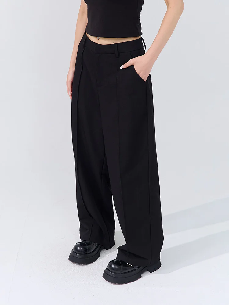 

Брюки с низкой талией и 3D-плиссировкой в стиле Reti от Queen Fashion Shop, коллекция Весна-Лето, женская коллекция, прямые брюки