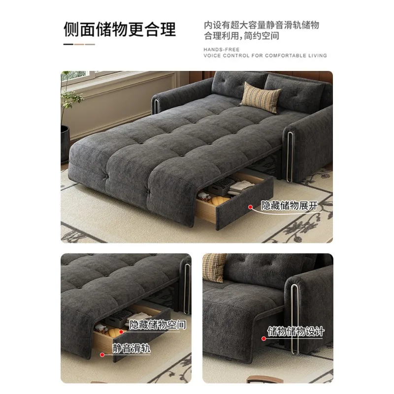 Integrated dual-purpose multi-functional study automatic high-end sofa bed for long-term sleeping