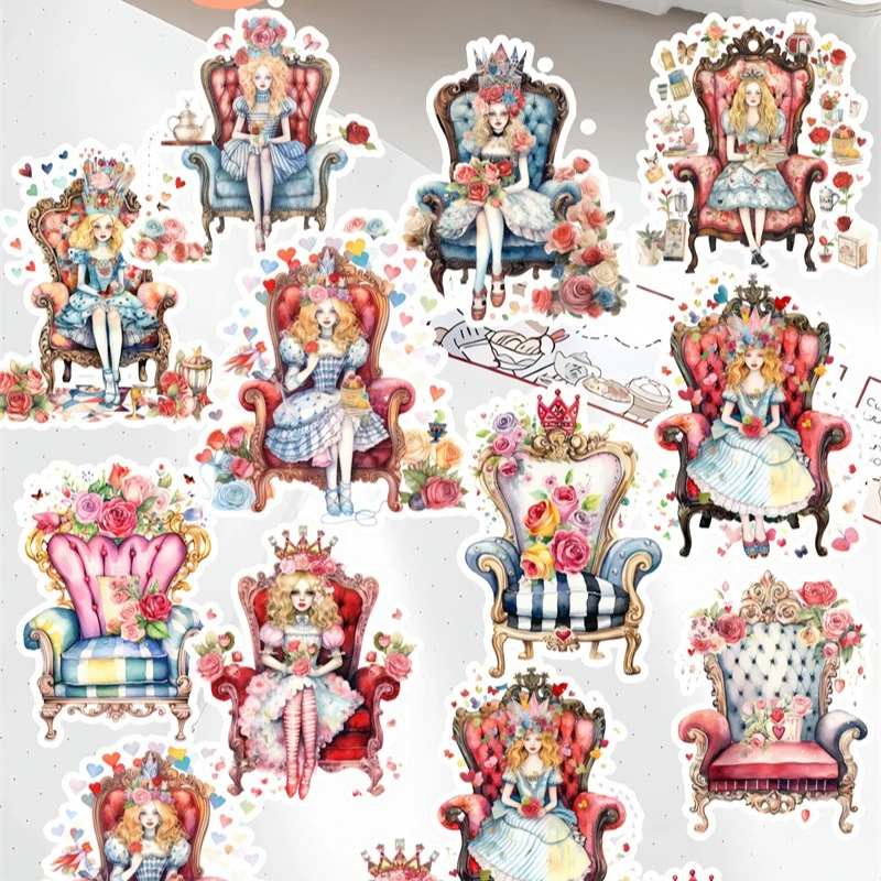 

13Pcs DIY Cute Watercolor fairy tale Flower Princess Stationery Stickers Hand-Drawn Daily Life, Planner, Journal Decoration