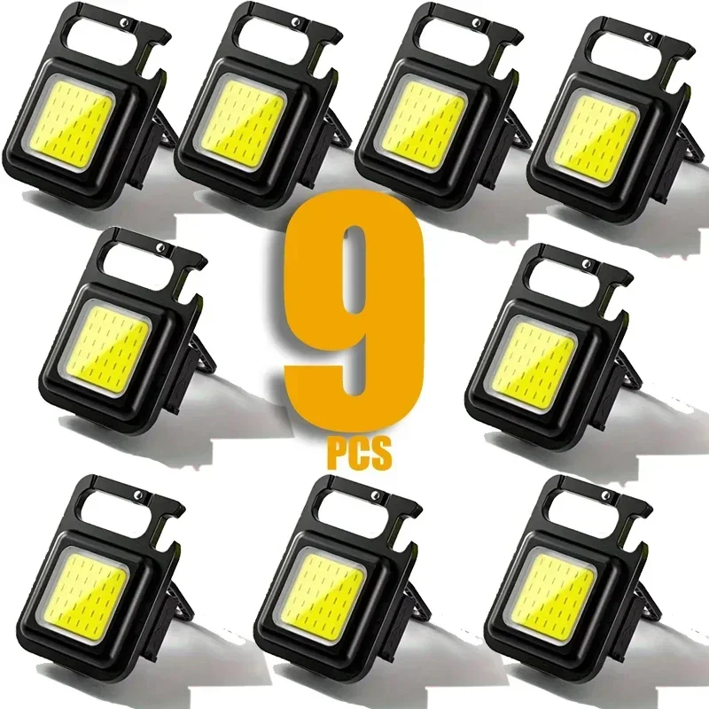 

Keychain Light Mini Multifunctional Camping Flashlight USB Rechargeable Portable Bright COB Pocket Clip Lantern Outdoor Work