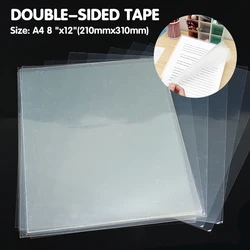 Lámina adhesiva transparente de doble cara para manualidades, papel fotográfico de película transparente para manualidades, cinta adhesiva fuerte, A4, 20/40 piezas