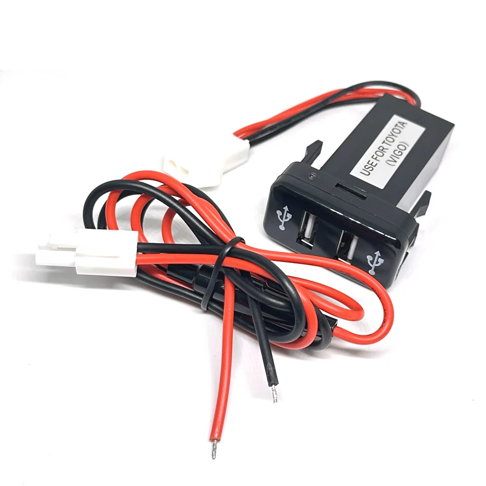 For Toyota QC3.0 Car Charger Dual USB Ports Phone Fast Quick Charging PDA DVR Adapter Plug & Play Cable Auto Accessories Styling