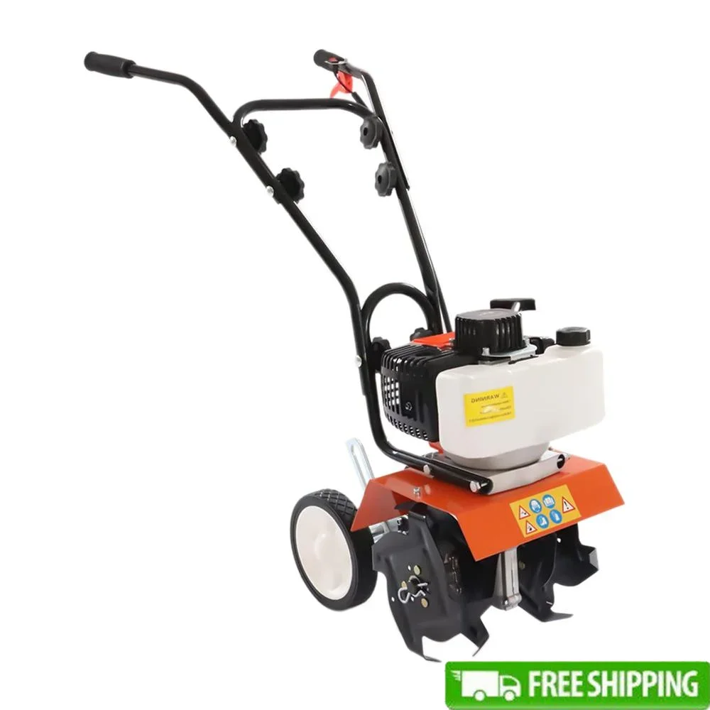 

43cc 2 Stroke Gasoline Tiller Mini Garden Rototiller Soil Cultivator High Efficiency Adjustable Depth Labor Saving Lawn Care