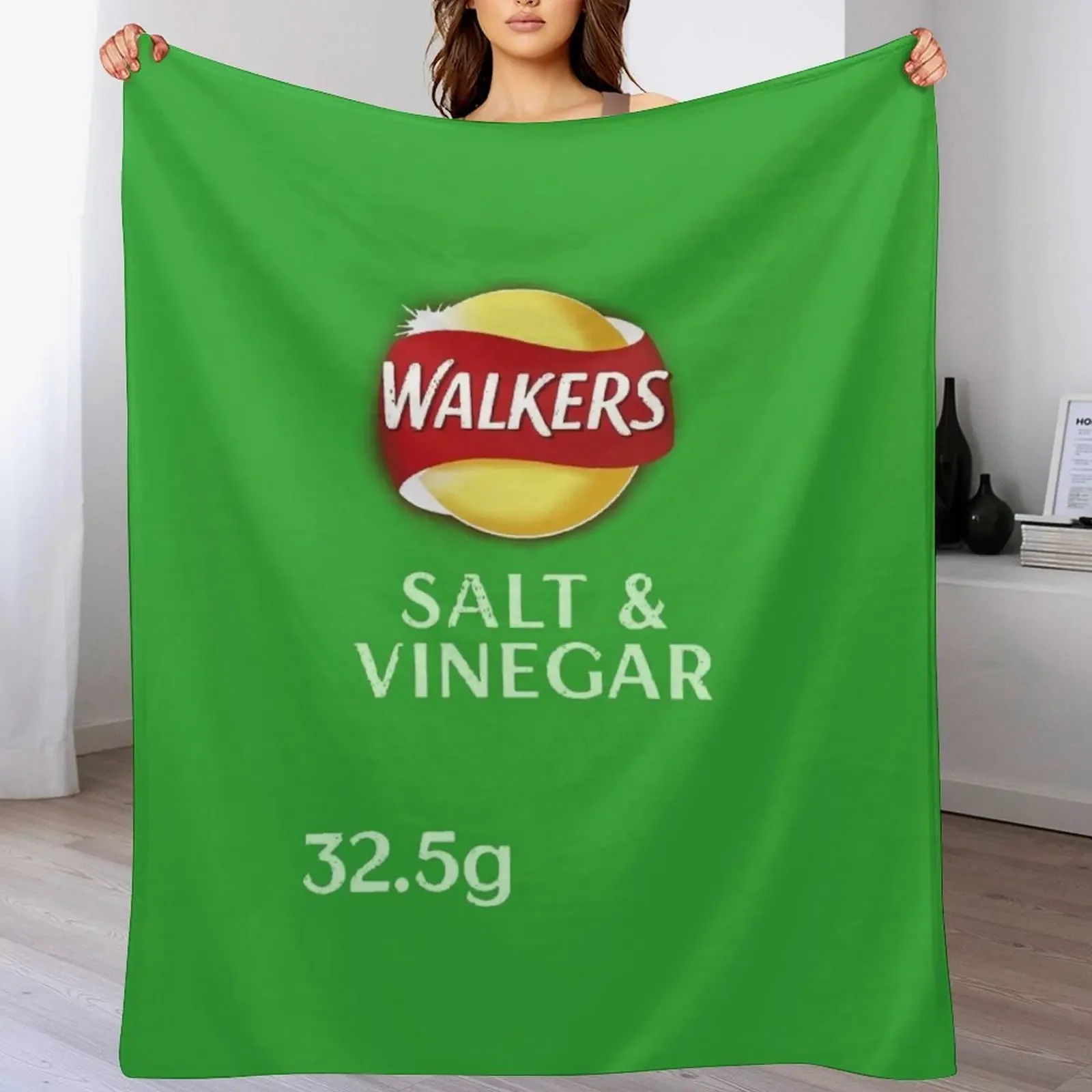 Walkers Salt & Vinegar Crisps design Throw Blanket Moving Hairy Bed linens Blankets