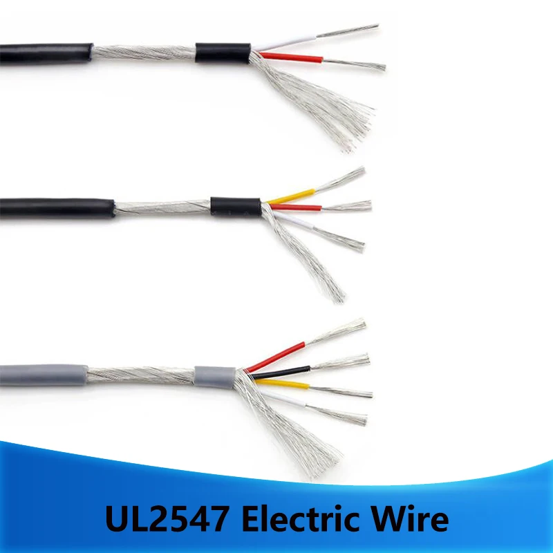 

5/10/20m UL2547 Shielded Wire 28 26 24 22 20 18 AWG Channel Audio 2 3 4 5 6 8 Core Headphone Copper Control Wires Signal Cable