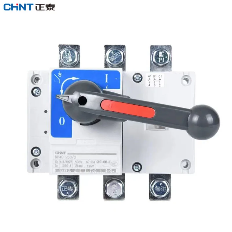

CHINT Disconnector Isolation NH40-16/32/40/63/100/125/160/200/250/400/630A Transfer Changeover Conversion Switch 3P 4P switch