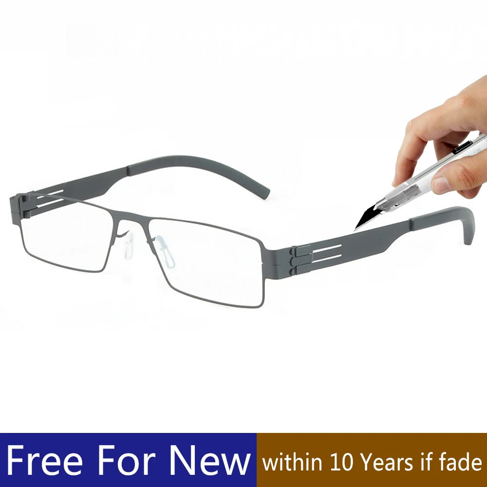 

Gremany Brand Mens Square Business Glasses Frame 1134 Thin Steel Handmade Eyeglasses Ultra-light Women Spectacles Trendy Eyewear