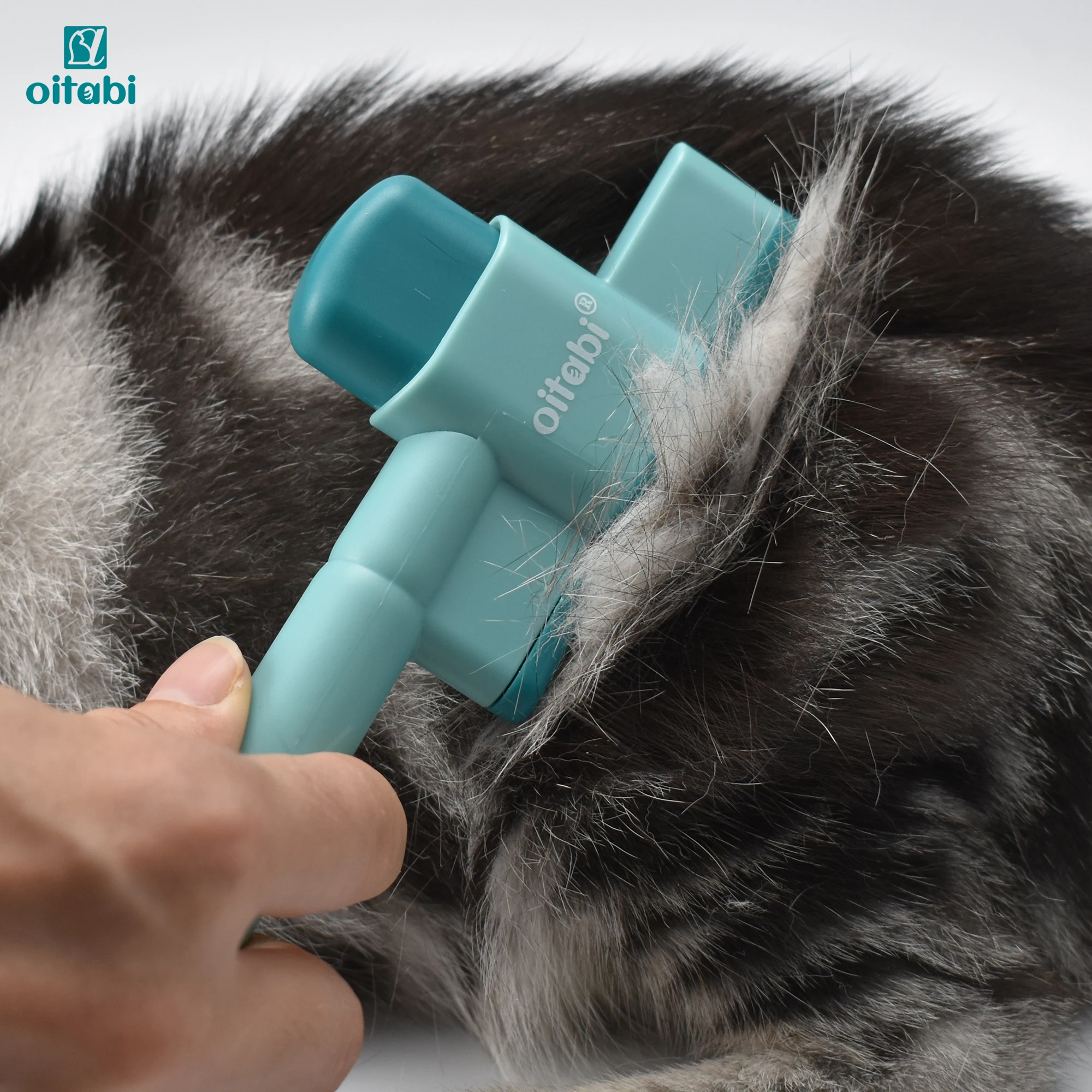 Oitabi 1/2 قطعة مشط برغوث للكلاب والقطط مع زر تحرير مشط للكلاب ذو الأسنان الدقيقة لإزالة شعر الحيوانات الأليفة، تنظيف إزالة البراغيث على سبيل المثال #6