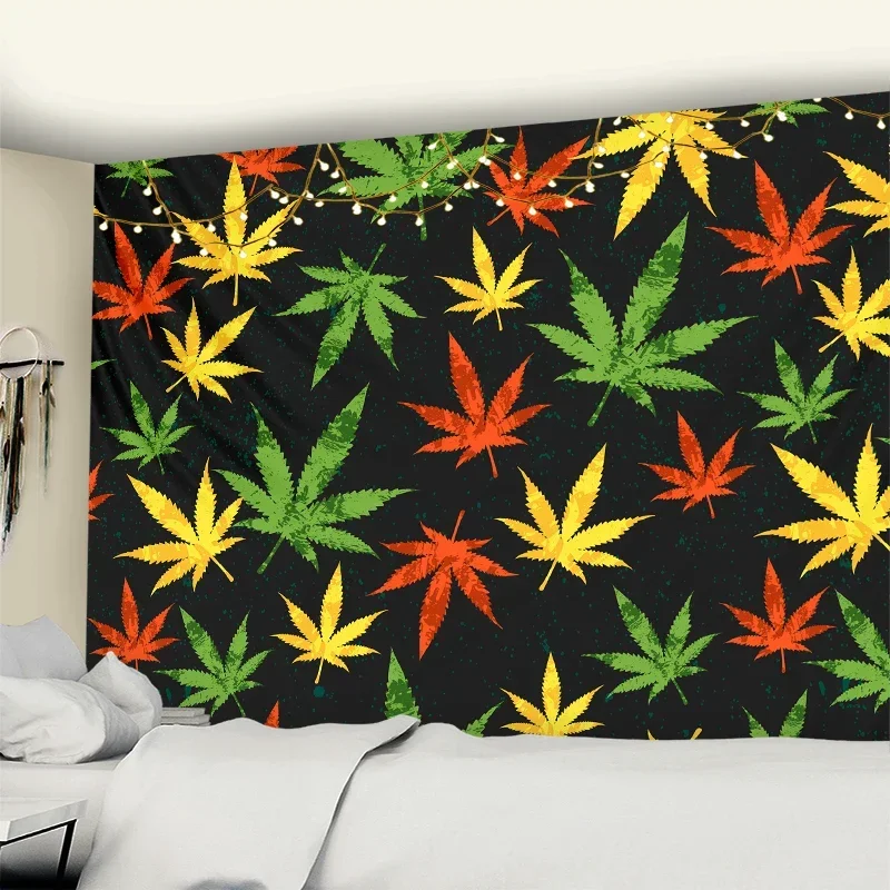 New Maple Leaf Tapestry Wall Hanging 3D Printing Bohemian Psychedelic Witchcraft Bedroom Decor