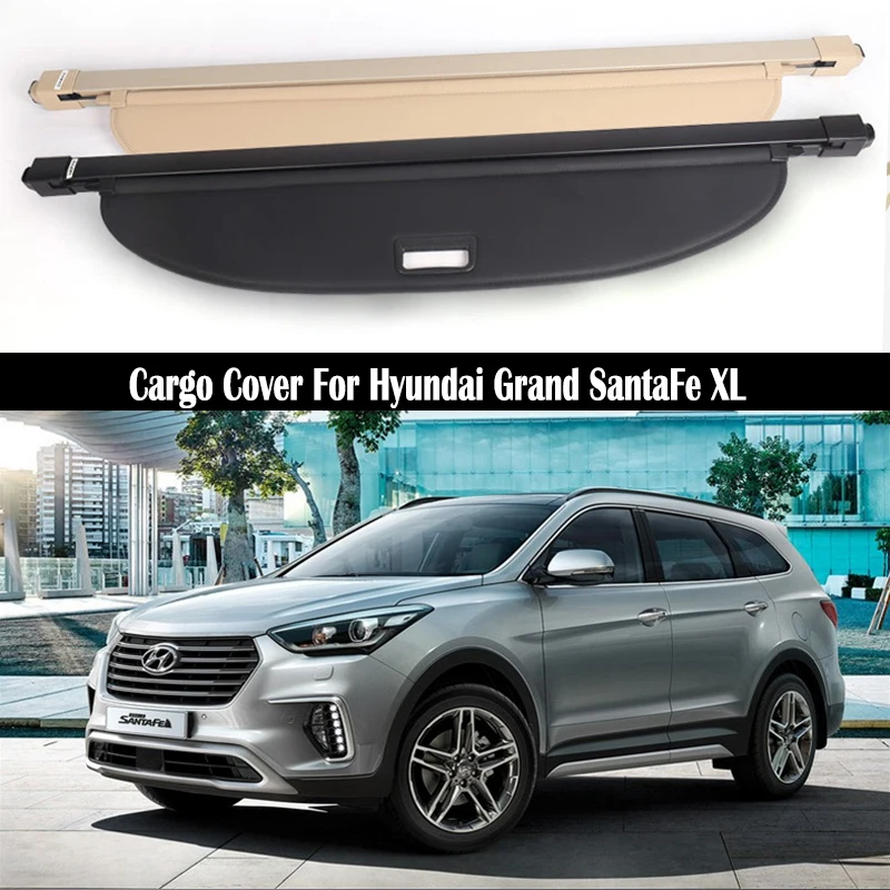 Trunk Cargo Cover For HYUNDAI Grand Santa Fe XL 2017-2021 Security Shield Rear Luggage Curtain Partition Privacy Car Accessories