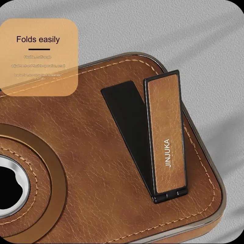 حافظة جلدية فاخرة لهاتف آيفون 15 16Pro Max 14Plus 13 12 غطاء حامل مغناطيسي كروم بشعار فتحة شاحن لاسلكي Magsafe #5