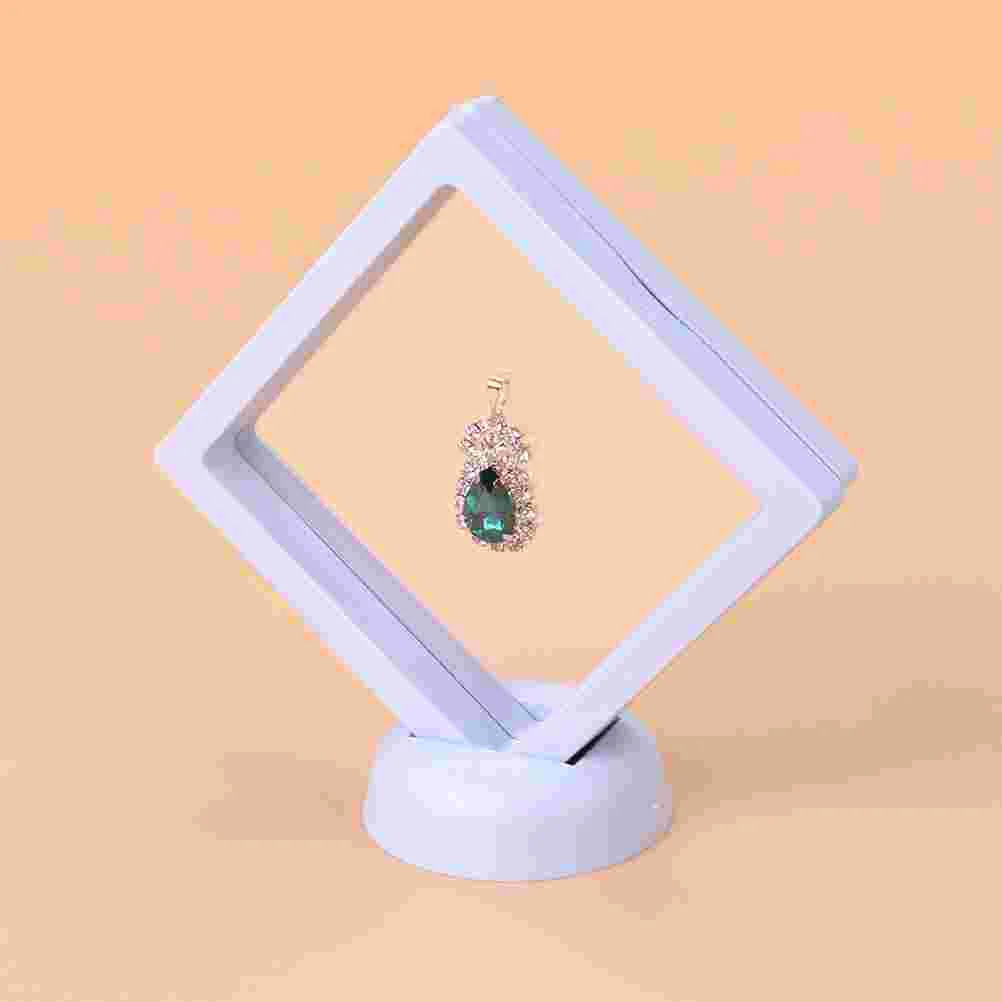 8pcs Simple Jewelry Display Box Creative Jewelry Display Rack Jewelry Showing Case for Shop Mall - White (4pcs Display Case +