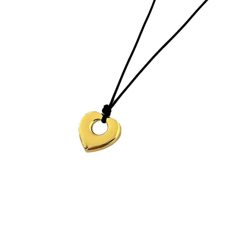 قلادة على شكل قلب أوروبية وأمريكية عبر الحدود، سلسلة صوفية طويلة عصرية وراقية، صغيرة