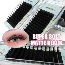 Abonnie Matte Black Volume Cashmere Lashes C CC D Indywidualne przedłużanie rzęs Makijaż Cilios