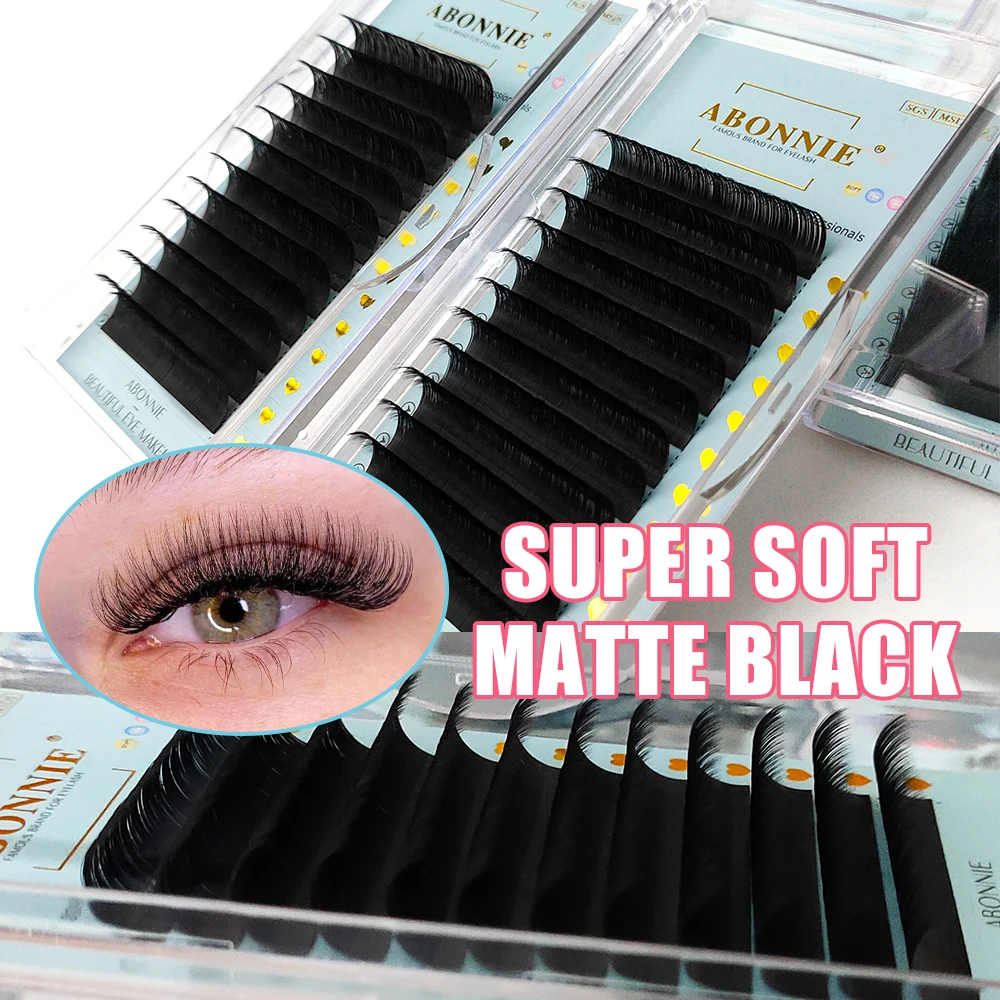 Abonnie Matte Black Volume Cashmere Lashes C CC D Indywidualne przedłużanie rzęs Makijaż Cilios