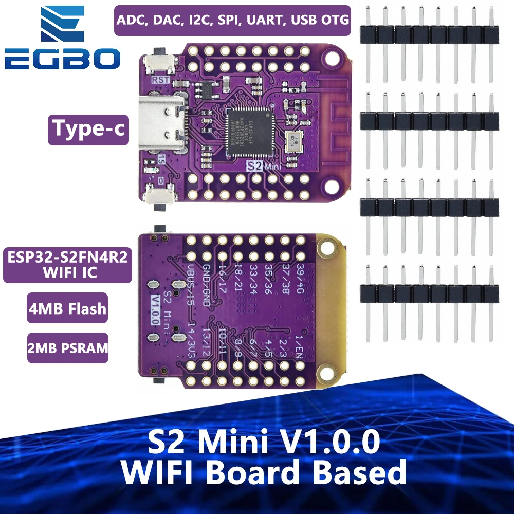 1~10PCS EGBO ESP32 S2 Mini WIFI Board Based ESP32-S2FN4R2 4MB FLASH 2MB PSRAM MicroPython For Arduino Compatible D1 mini upgrade