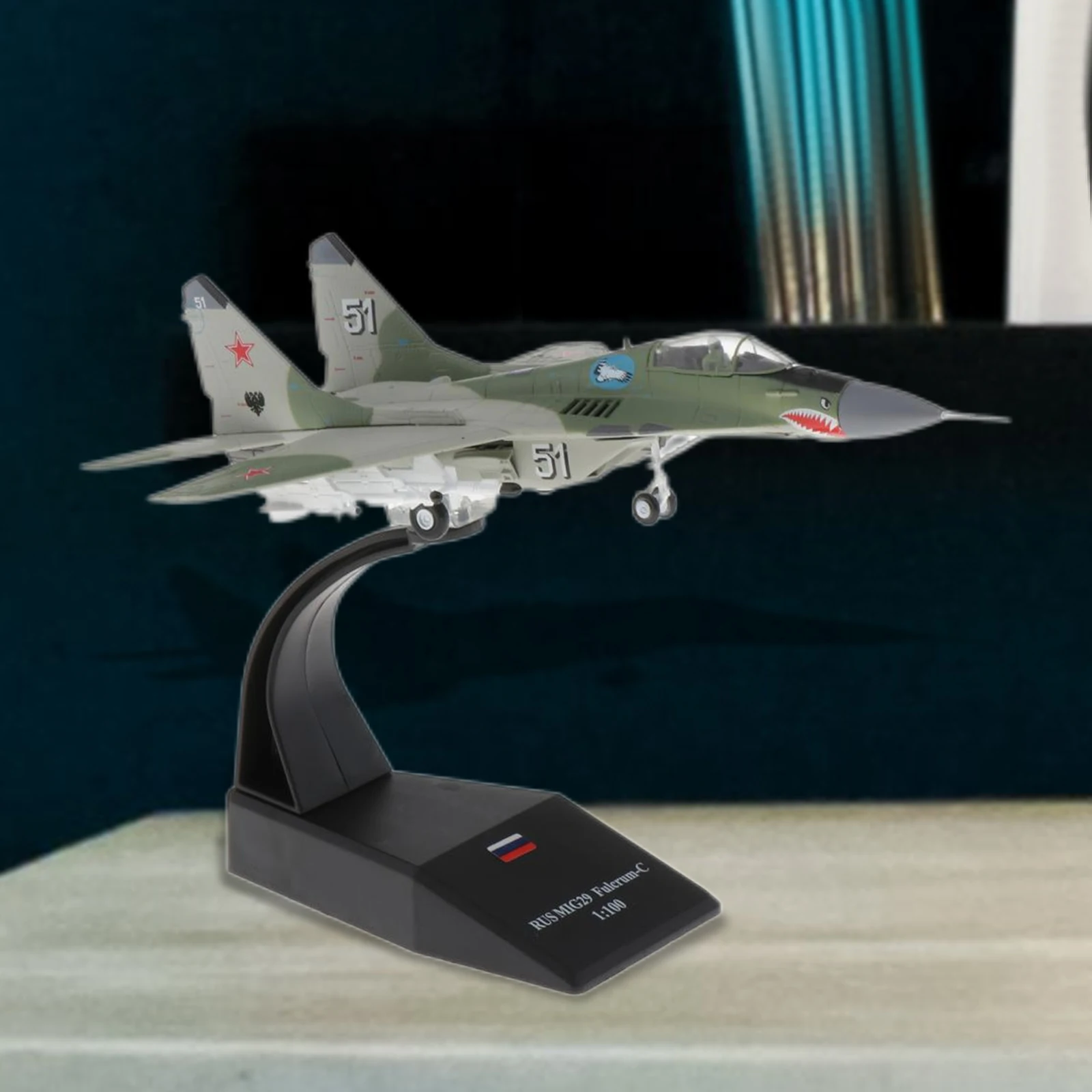 1/100 Scale MIG-29 Russian Model Diecast Metal Plane Aircraft Airplane Model Children Gift Toy Ornament For Collections