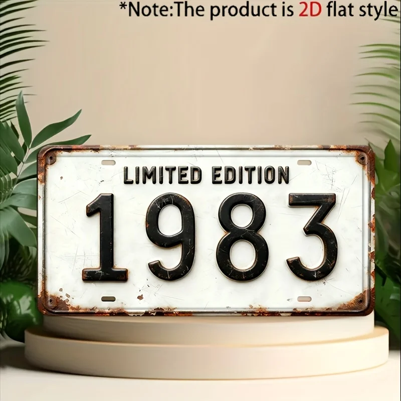 2D Flat - for Decoration Solely, 1pc, Vintage Limited Edition 1983 Metal Decorative Plaque And Ornament, Country Style Wall D