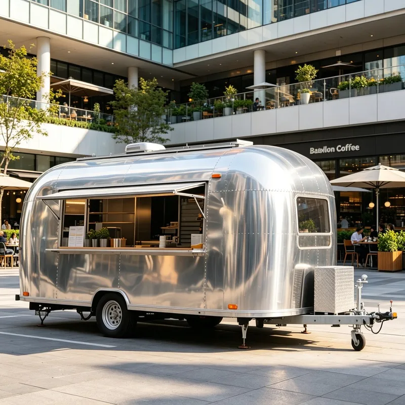 3.5M Custom Mobile Coffee Shop Trailer, Ice Cream & Gelato Cart with Kitchen Setup