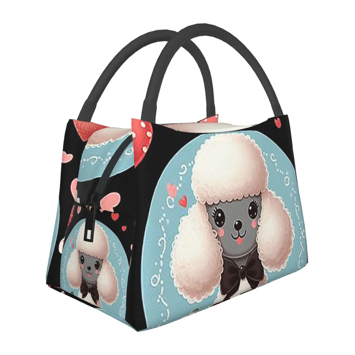 

Lovely Poodle Lunch Bags Insulated Bento Box Leakproof Lunch Tote Picnic Bags Cooler Thermal Bag for Woman Girl School