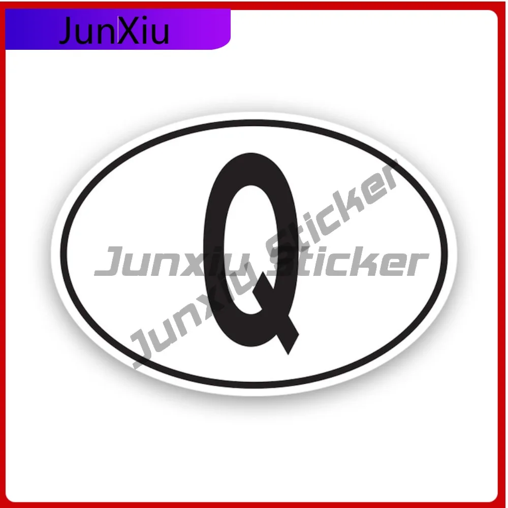 

Q Qatar Country Code Oval Stickerwaterproof Anime Bumper Waterproof Vinyl Decal For Cars Sticker Protection Outdoor High Quality