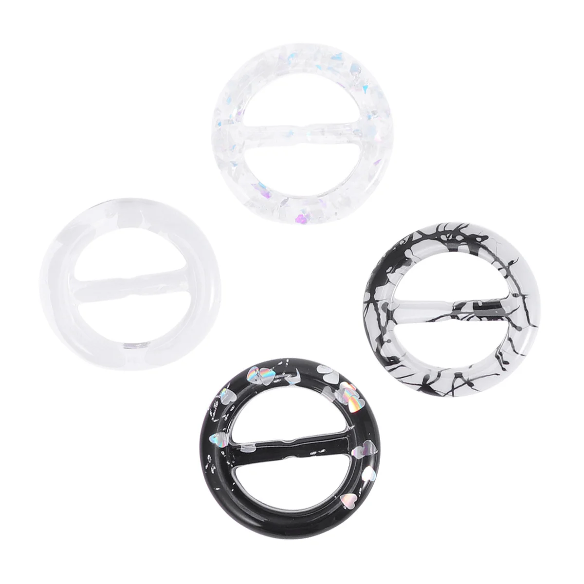 4 قطعة مقاطع القميص المستديرة 2.5 سنتيمتر القطر الداخلي السلس مشبك ل تي شيرت وشاح قبعة الحرير ملابس كبيرة الحجم النساء الإكسسوارات