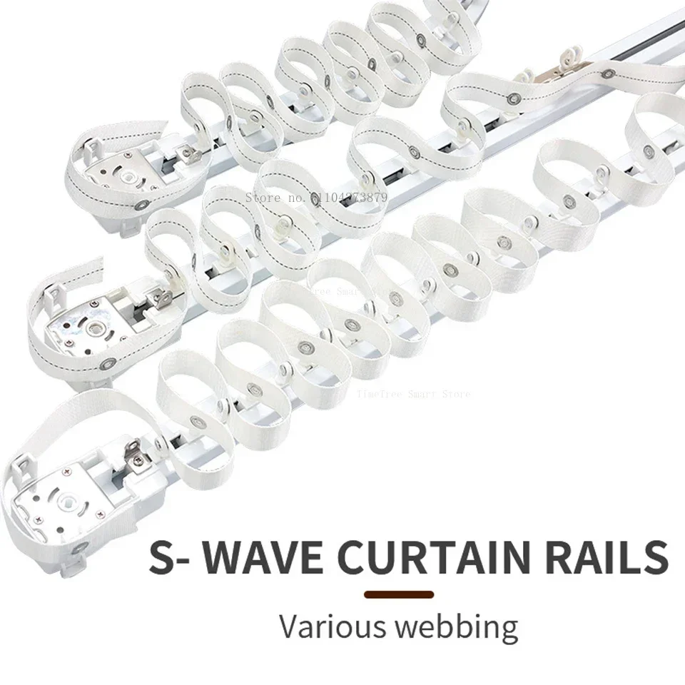 Customizable Ripple S Fold Electric Curtains Track Rod Z Wave Curtain Rail Cornice Rod For Tuya Smart Motor Aqara Curtain Motor