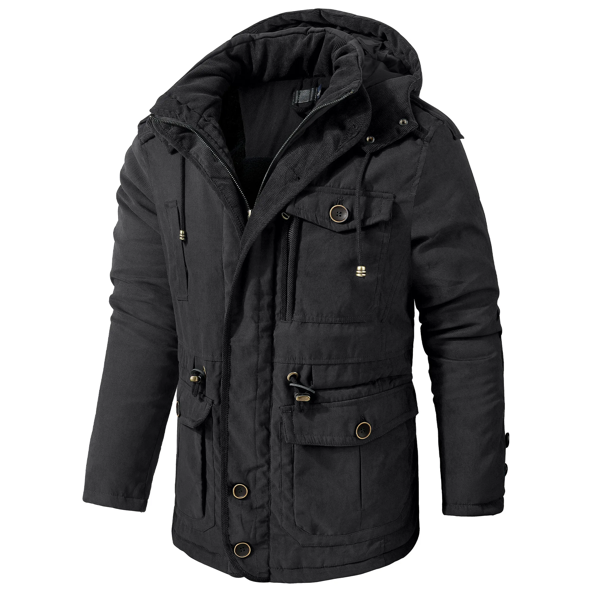 Veste de créateur sud-coréen pour hommes, vêtements de rue à capuche, optique, manteau en coton, coupe-vent, manteau chauffant, hiver froid, nouveau, 2023