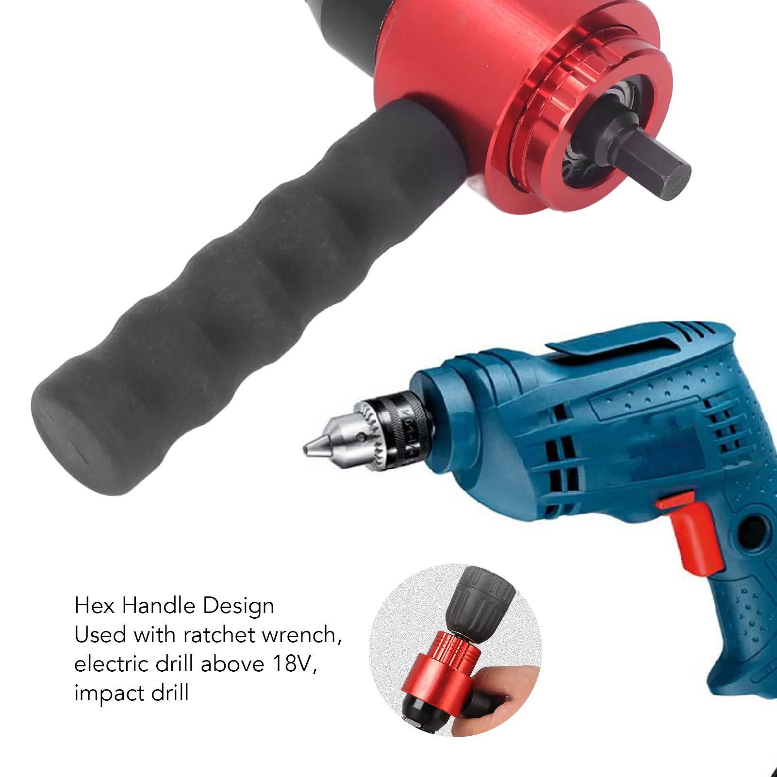 Nut Gun Adapter Manual Automatic Nut Gun Adapter Rivet Nut Drill Converter Attachment Tool Kit Type Rivet Nut Gun Adapter