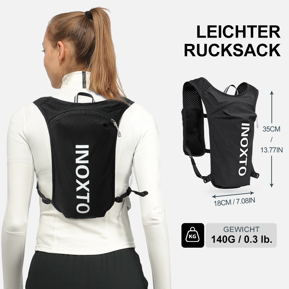 Zaino per gilet idrico da corsa, zaino leggero isolato con borsa per vescica d'acqua da 1,5 litri per escursioni, trail running, ciclismo