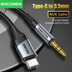 Rocoren Type C to 3.5mm AUX Cable 3.5 mm Jack Male to Male Hi-Fi Sound Headphone Adapter For Phones Laptop Tablet Audio Cablel