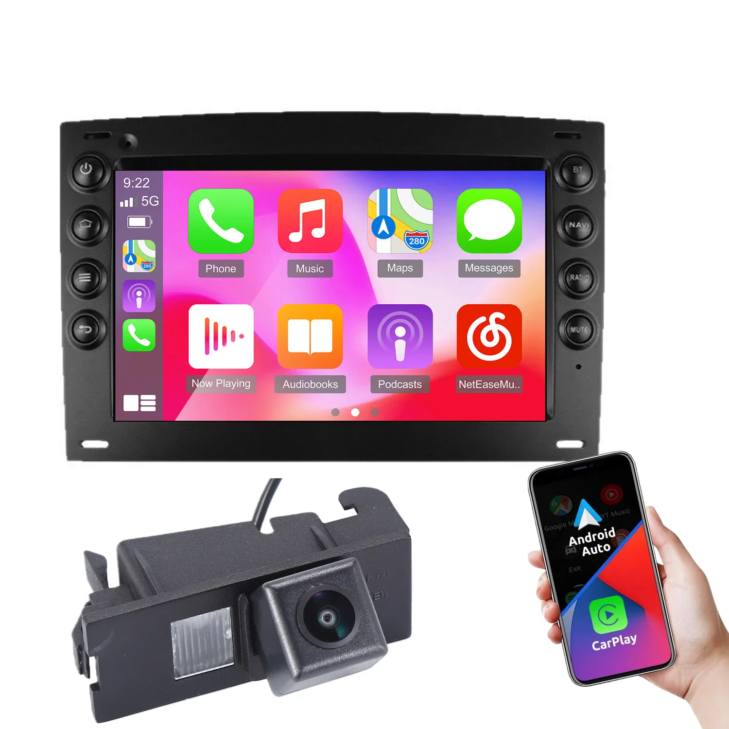 Android Auto Car radio Carpaly GPS Navigation HD Reverse camera For Renault Master/Laguna/ Vel Satis/Clio/Opel Movano Combi X70