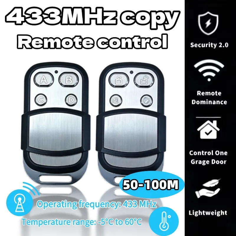 433MHz Fixed Code Remote Control 4 Channels Gate Opener Handheld Transmitter