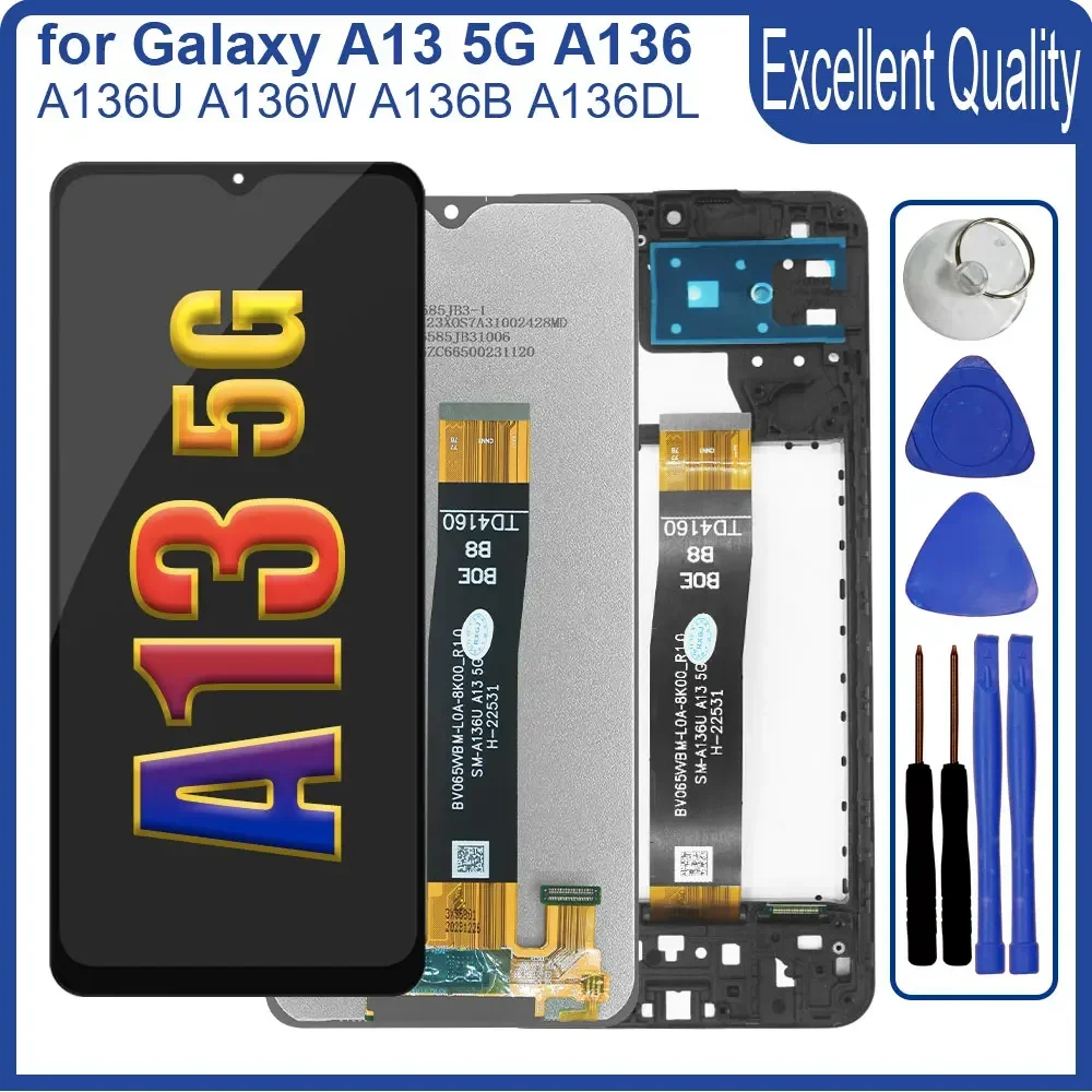 

New Tested Screen for Samsung Galaxy A13 5G LCD Display Touch Screen Digitizer Replacement for Samsung A13 5G A136B A136U Screen