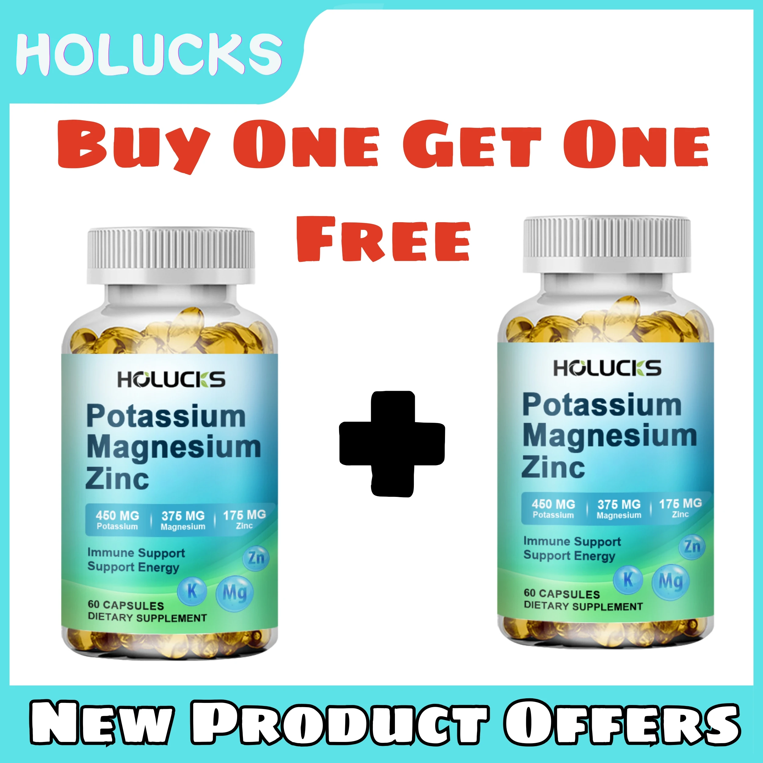 

Potassium Magnesium Capsule-Relieve Twitches, Muscle Cramps, Extreme Fatigue And Headaches Regulate Sleep, Improve Immune