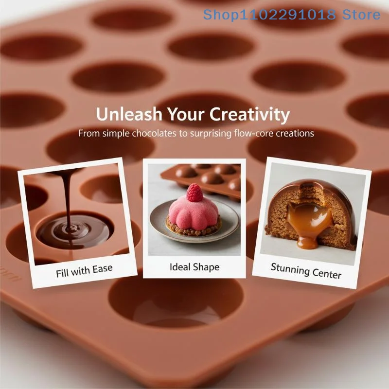 practicalSilicone Hemisphere Half Ball Baking Molds Food Safe Non-Stick Mold for Chocolate Cake Holiday Dessert DIY Making