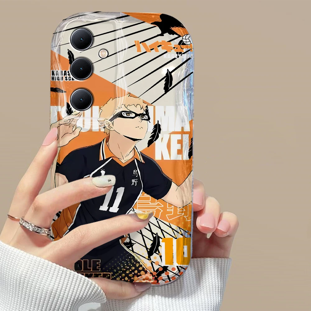 Anime Boy Volleyball Haikyuu 3D Wave Phone Case For Samsung Galaxy S24 S23 S21 S20 FE Plus Ultra 4G 5G Soft Silicone Back Cover