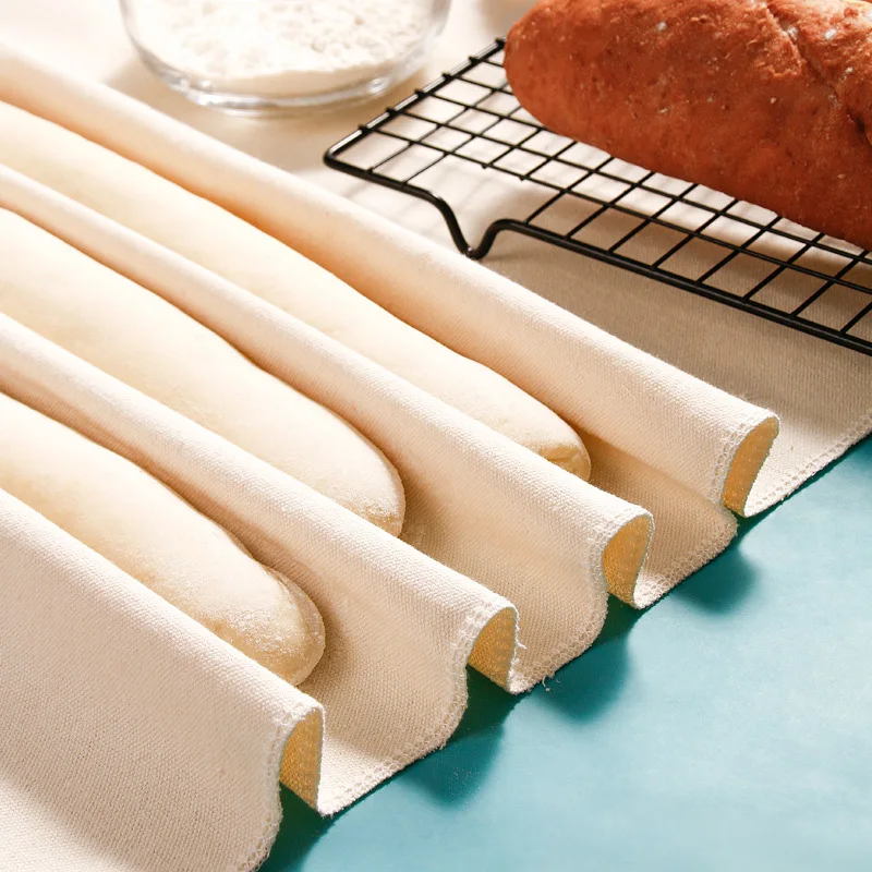 1PC Bread Proofing Cloth Baking Couche Linen Cloth Cotton Pastry Baguettes Bread Towel French Stick Cloth Dough Bakers Mat