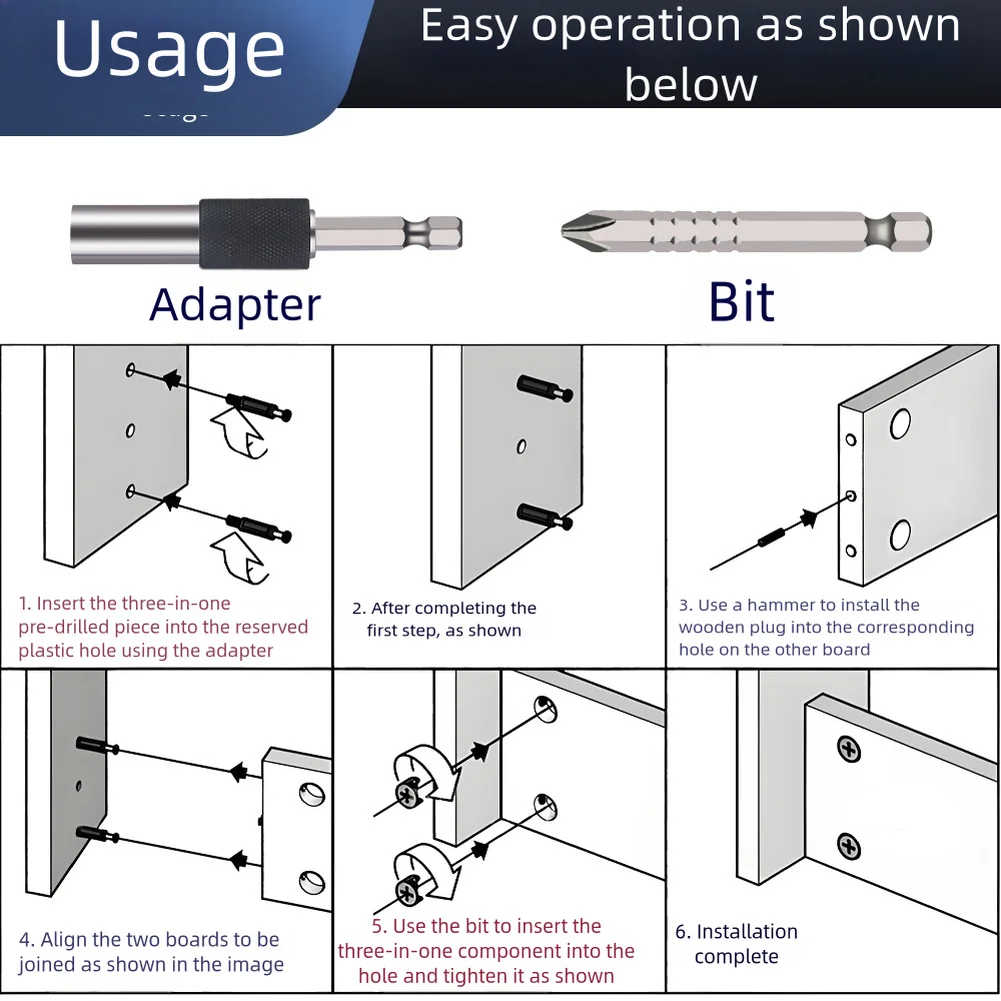 1PCS Detachable Hree-in-one Bit Socket System With 5-Level Adjustable Bit 6.35mm Hex Interface Magnetic Socket Adapter Set