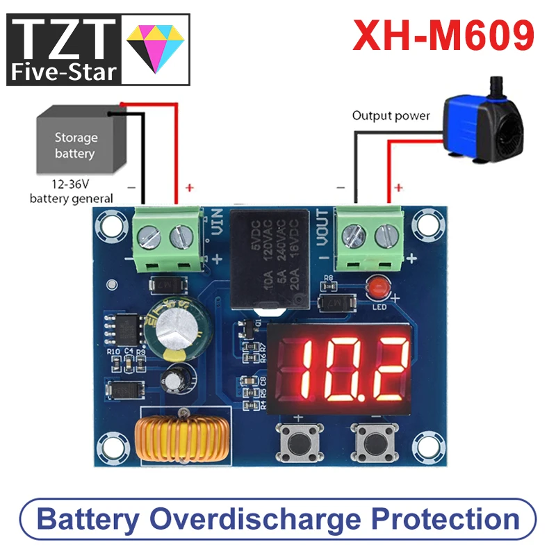 XH-M609 DC 12V-36V Charger Module Voltage OverDischarge Battery Protection Precise Undervoltage Protection Module Board