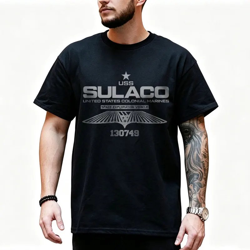 Sulaco (USS) Alien Movie Graphic T‑Shirt Vintage Sci‑Fi Horror Xenomorph Print Tee Unisex Short Sleeve Casual Streetwear S-6XL